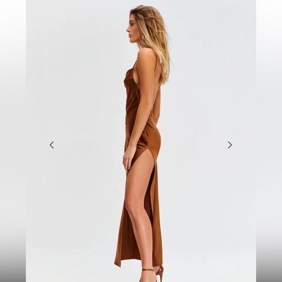 SER.O.YA Bronze Callie Silk Slip Dress, NWT XS - Picture 3 of 13